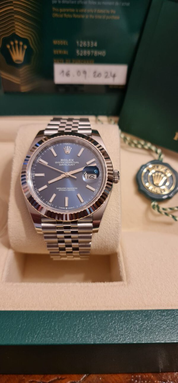 Rolex date just, 41 mm, blue dial. - Image 7