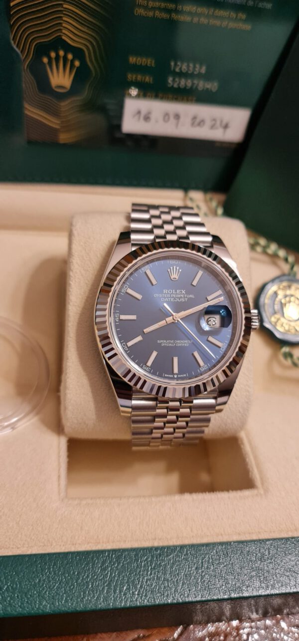 Rolex date just, 41 mm, blue dial. - Image 6