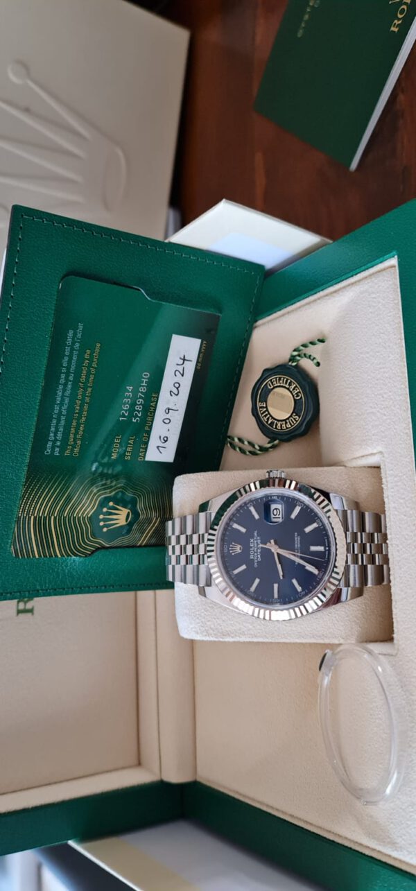 Rolex date just, 41 mm, blue dial. - Image 3